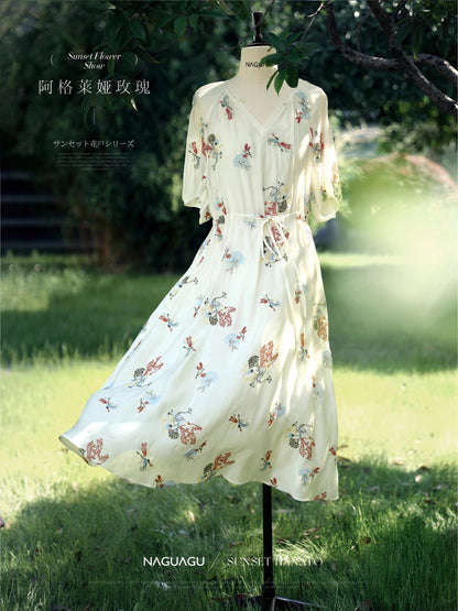 Pumpkin Valley Aglaia Rose Heavy Embroidery|Dandelion Dress Summer 2024 New Shirt