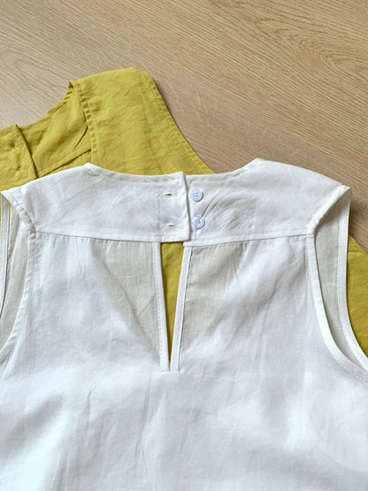 French temperament relaxation simple V-neck sleeveless vest top casual versatile wide-leg shorts fashion suit summer