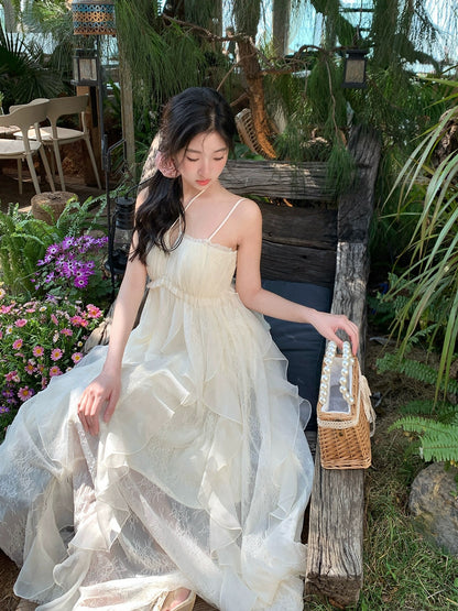 Bingbing is here丨[Muse] High-end pure lust fairy halter dress short sun protection shirt suit