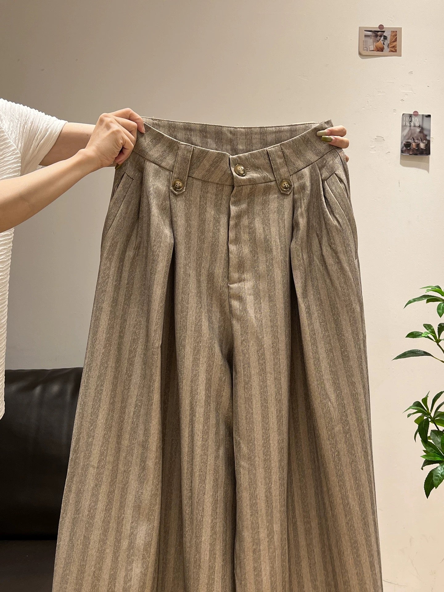 Xia Zhen American Retro Suit Pants Women's Autumn New Style High Waist Casual Loose Lazy Style Slimming Versatile Wide Leg Pants
