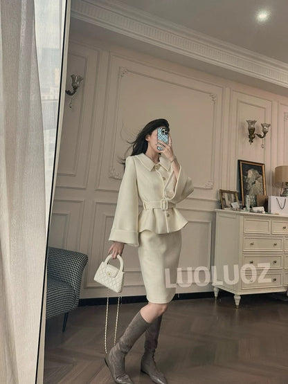 LUOLUOZ【Moonlight Sonata】High-End Elegant Two-Piece Set: Top and Long Skirt CC269