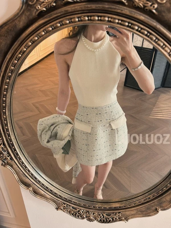 LUOLUOZ [Prelude to Romance] High-End Elegant Two-Piece Set: Short Jacket + Short Dress