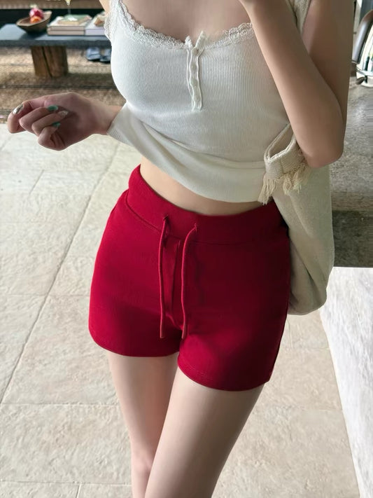 OIOI ESSE｜Summer Versatile Shorts for Women, Elastic Waist Drawstring Stretch Pants, Slimming and Proportion-Enhancing Casual Pants