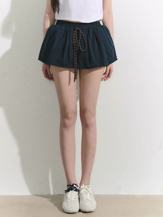 OIOI ESSE/"Empty Bud Dance" Slimming and Leg-Lengthening Versatile Elastic Waist Drawstring Skirt Pants Women's Flower Bud Puff Skirt