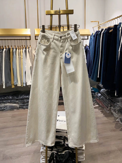 [Xiao Ai's Stall Real Shot] Classic Straight Leg Jeans for Women, 2025 Spring and Autumn New Style, High Waist, Straight Pants