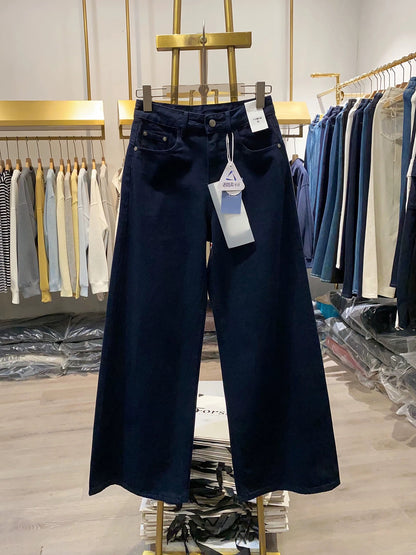 [Xiao Ai's Stall Real Shot] Classic Straight Leg Jeans for Women, 2025 Spring and Autumn New Style, High Waist, Straight Pants