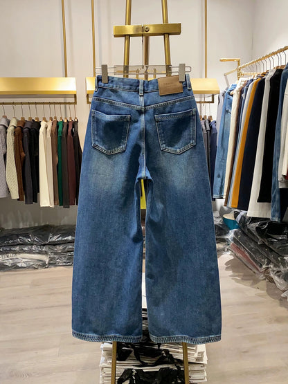 [Xiao Ai's Shop Photos] Retro Pocket Embroidered Trim Fleece-Lined Women's Winter New Style Niche Design Cropped Pants