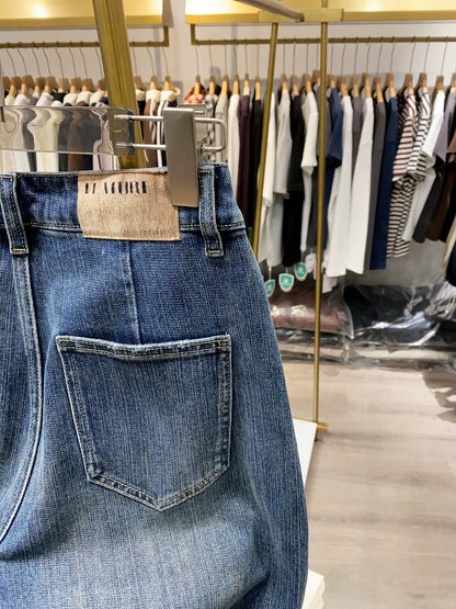 [Xiao Ai's Stall Photos] Fashionable Retro Banana Washed Jeans for Women, Slim Fit, Loose Casual Pants for Spring and Autumn