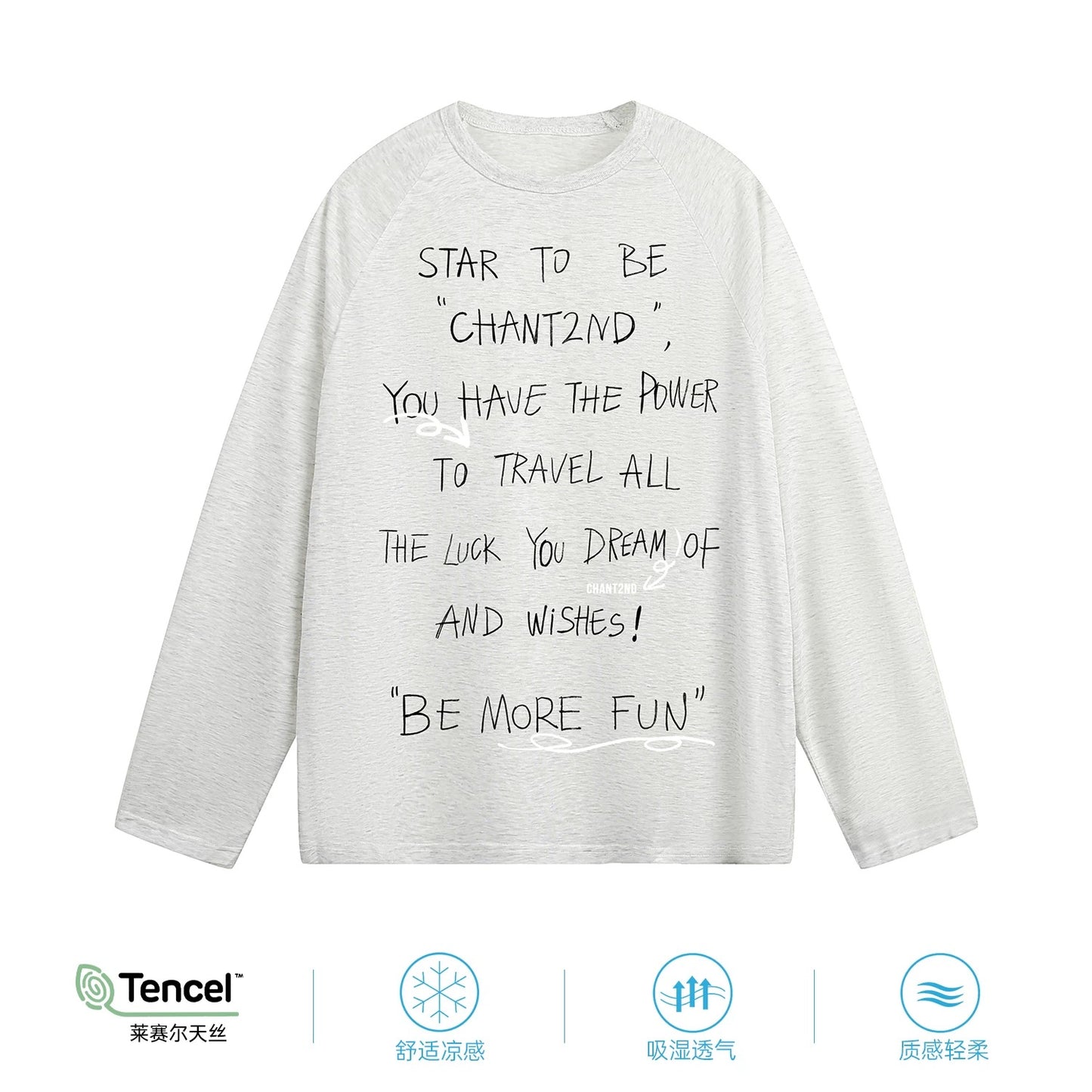 "CHANT2nd" Lyocell Tencel long-sleeved T-shirt women's summer thin sunscreen blouse loose slightly transparent top