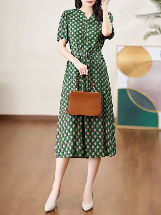 Diofu 2024 new summer style light luxury, age-reducing, comfortable and generous temperament, slimming and versatile fashionable women's dress