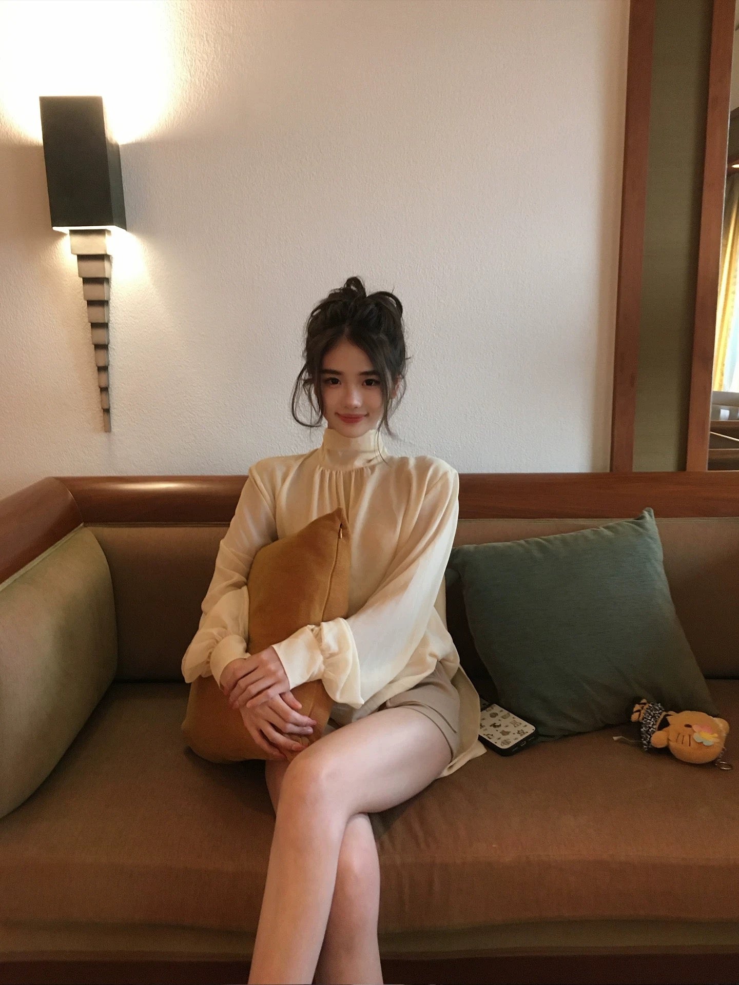 GYOKUU【Spoiled Daughter】2026ss Apricot Double-Layer Chiffon Top