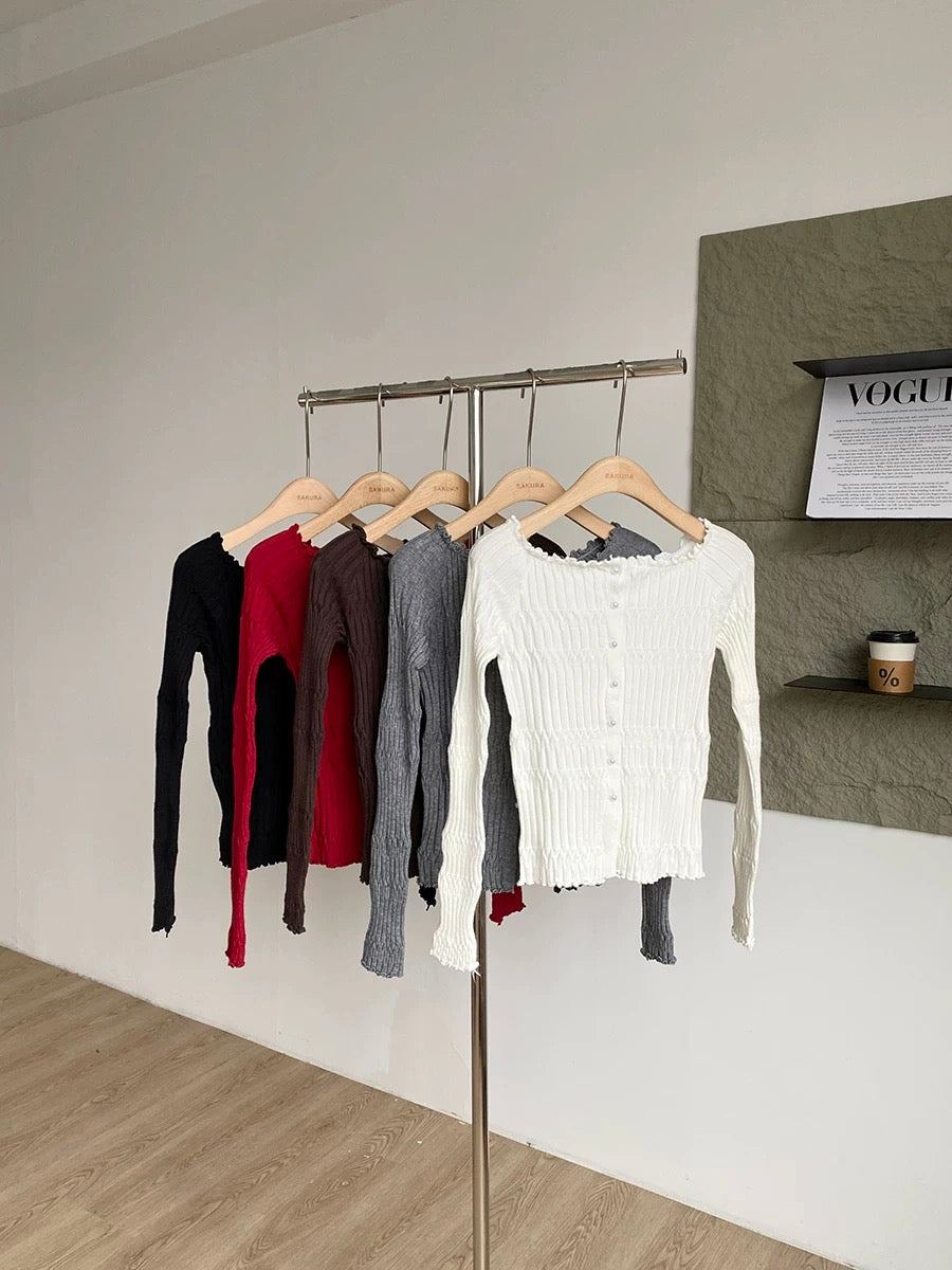 2025 Autumn/Winter New Korean Style Ins Gentle and Alluring Style Age-Reducing Slim Fit Versatile Off-Shoulder Long-Sleeve Knit Top for Women