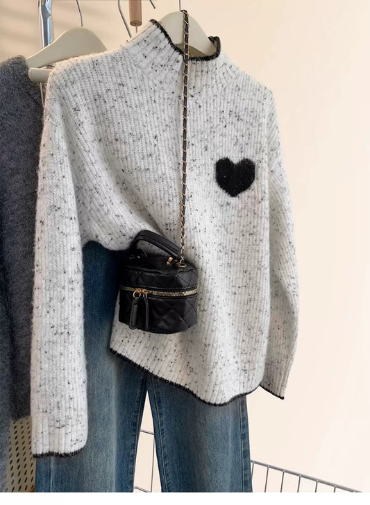 Love Cashmere Turtleneck Sweater Women's Autumn and Winter Thickened Inner Wear New European Goods High-end Wool Knitted Bottoming Shirt