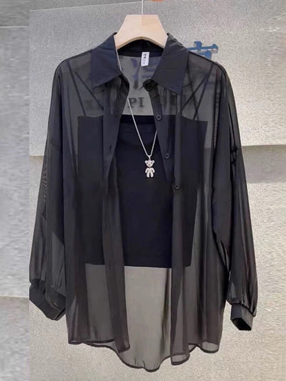 Sun protection clothing women's summer ice silk breathable anti-ultraviolet cardigan jacket 2025 new long-sleeved thin chiffon shirt