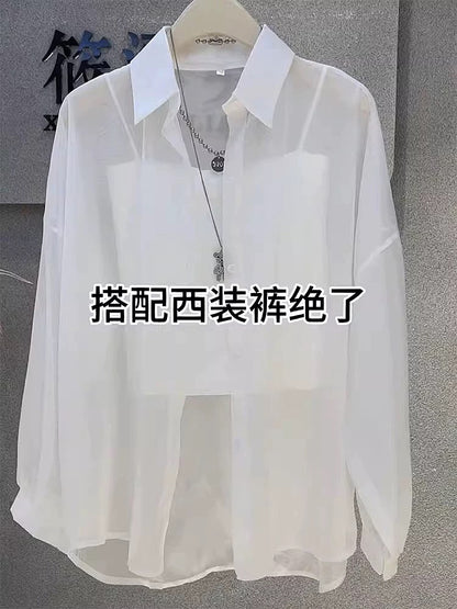 Sun protection clothing women's summer ice silk breathable anti-ultraviolet cardigan jacket 2025 new long-sleeved thin chiffon shirt