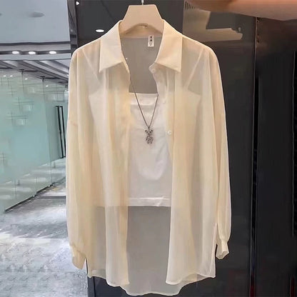 Sun protection clothing women's summer ice silk breathable anti-ultraviolet cardigan jacket 2025 new long-sleeved thin chiffon shirt