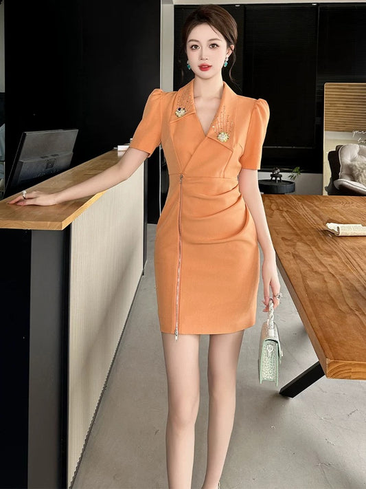 European Station Suit Dress Women's Summer Formal Occasion Professional Commuting Temperament Design Niche Slim Skirt