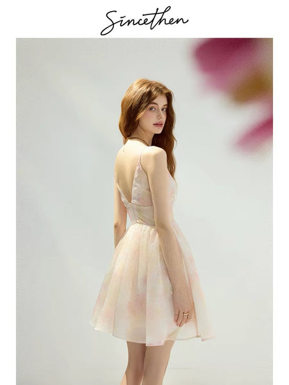 Since then, floral print dress, French-style slip dress, vacation wear, sophisticated short skirt, women's summer dress
