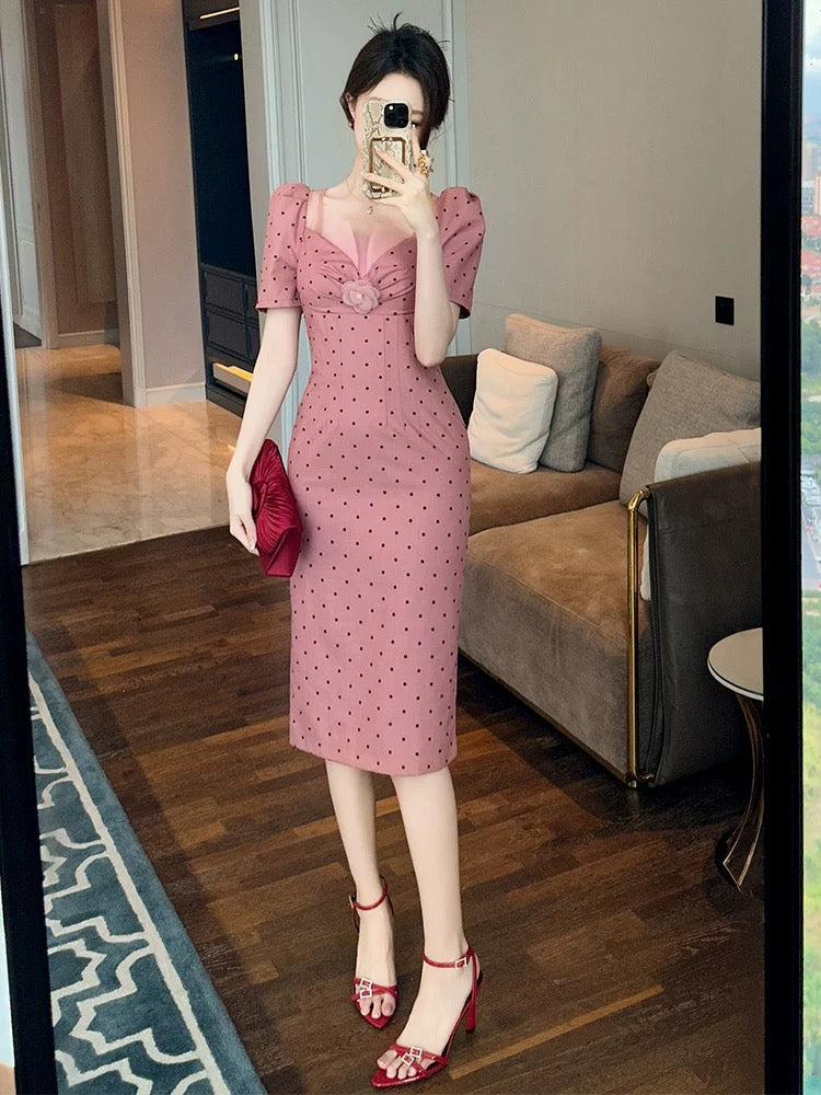 European station slimming dress light luxury high-end 2024 new female summer ladylike temperament hip-hugging skirt