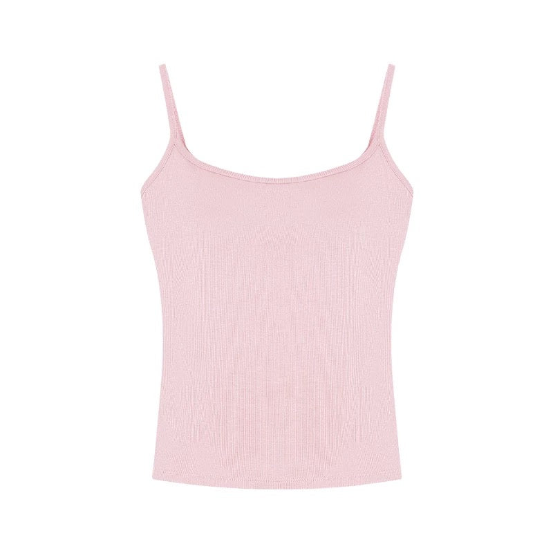 Versatile pure desire style red camisole women's summer sexy with breast pads beautiful back slim sleeveless short top