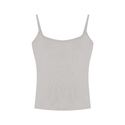 Versatile pure desire style red camisole women's summer sexy with breast pads beautiful back slim sleeveless short top