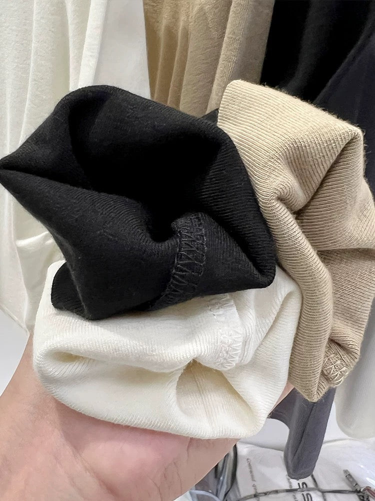 European high-neck apricot color bottoming shirt for women 2024 new autumn and winter style slim short top t-shirt long sleeves