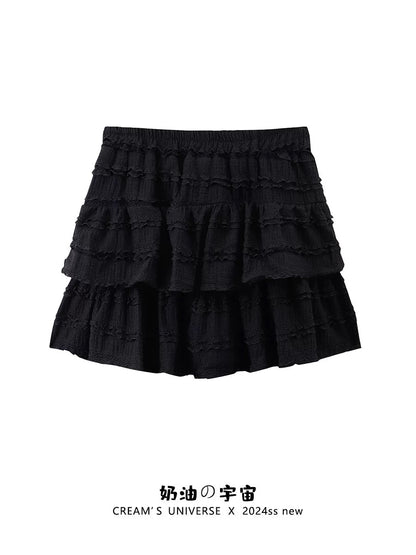 Cream Universe Lace Cake Skirt Female Ballet Girl Ins Style Puff Skirt 2025 New Style