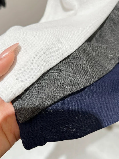 Blue long-sleeved t-shirt for women, slim fit, thin autumn 2024 new style blouse, pleated back, hollow, chic top for women