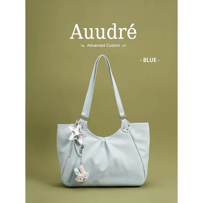 Auudre niche design polka dot shoulder bag/underarm bag for women, new summer 2026 style, large capacity commuter tote bag.