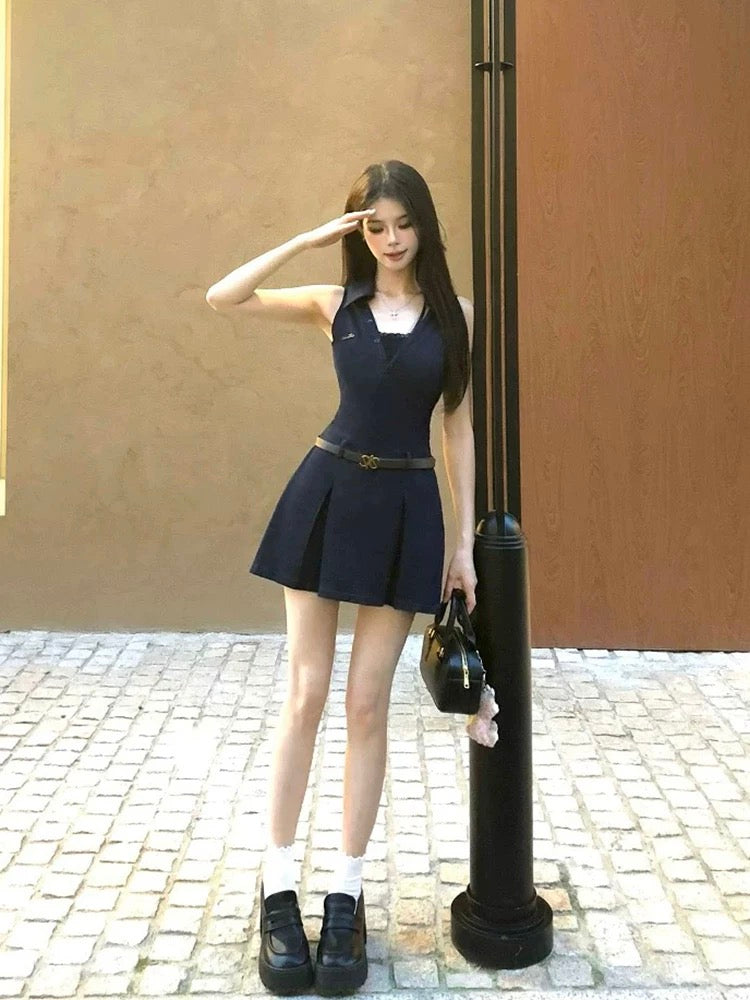 French pure desire hot girl sleeveless shirt dress women's design wais Lee Nhi Boutique French pure desire hot girl sleeveless shirt dress women's design wais Lee Nhi Boutique