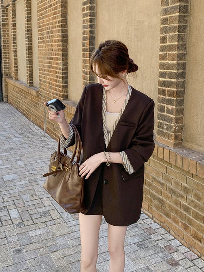 Maillard Korean suit skirt women's autumn 2025 new small temperament high-end short skirt two-piece suit