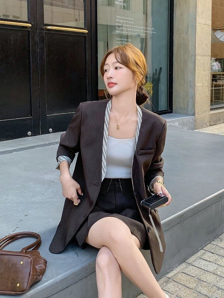 Maillard Korean suit skirt women's autumn 2025 new small temperament high-end short skirt two-piece suit