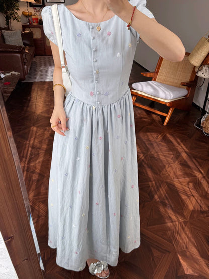 Lei Yingjun-Qingxixia-Summer French A-line umbrella design waist sweet Lee Nhi Boutique Lei Yingjun-Qingxixia-Summer French A-line umbrella design waist sweet Lee Nhi Boutique
