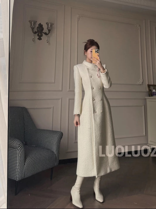 LUOLUOZ【Barn Winter】Exquisite Warm Wool Autumn/Winter Long Coat CC307