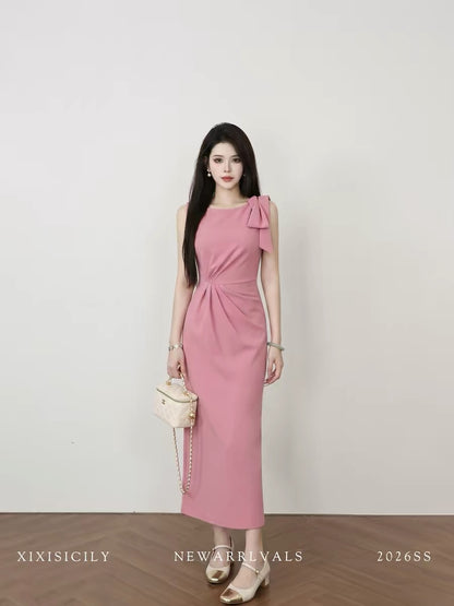 Sicily's elegant French-style sleeveless dress with a fitted waist, perfect for summer and working out.
