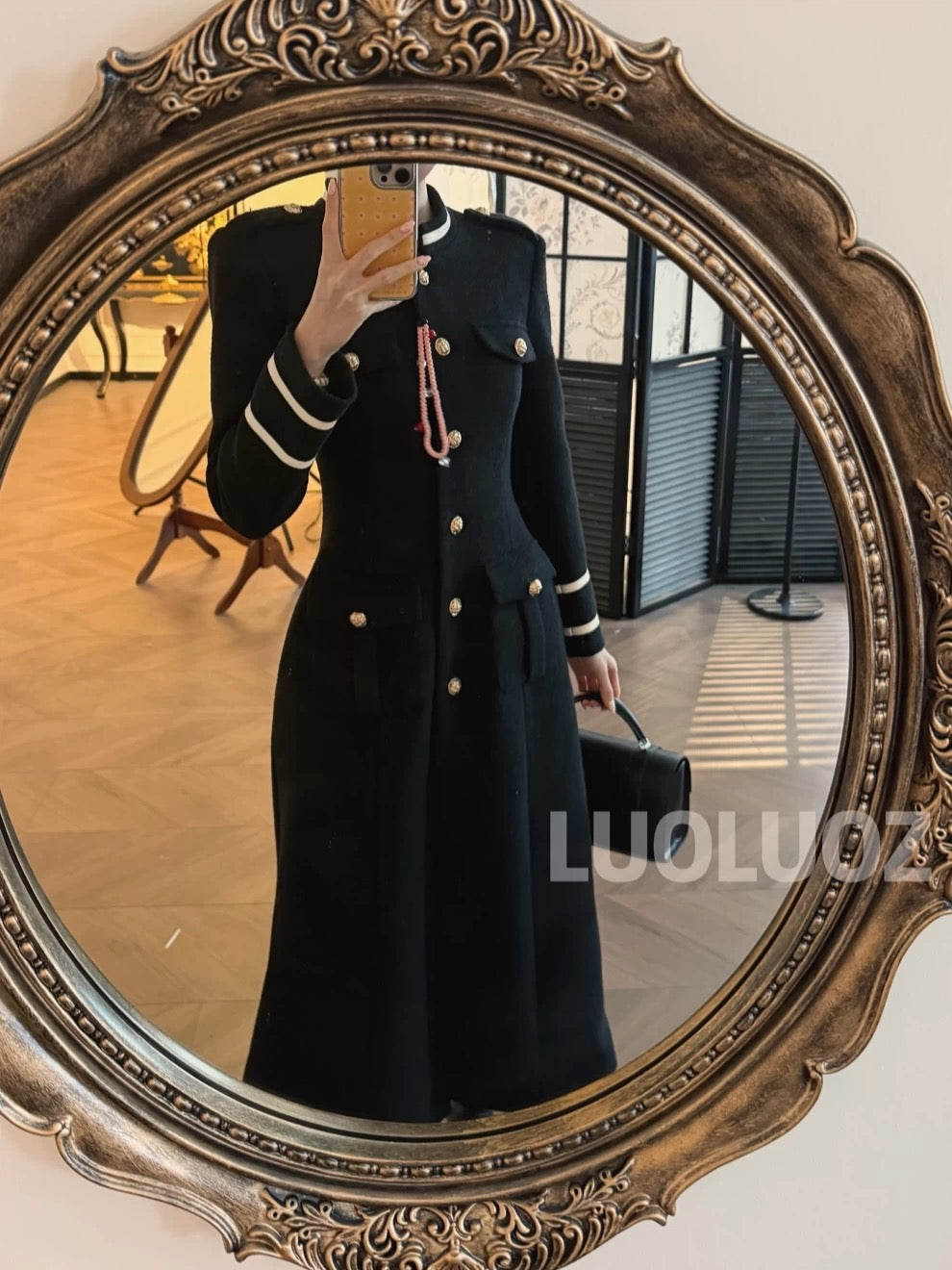 LUOLUOZ【Luxury Warm Aesthetics】Sophisticated and Stylish Long Coat for Autumn and Winter CC303