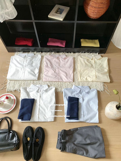 Stylish and eye-catching red color-blocked shirt with wool shawl, two-piece set for women, casual and versatile loose long-sleeved shirt for spring.