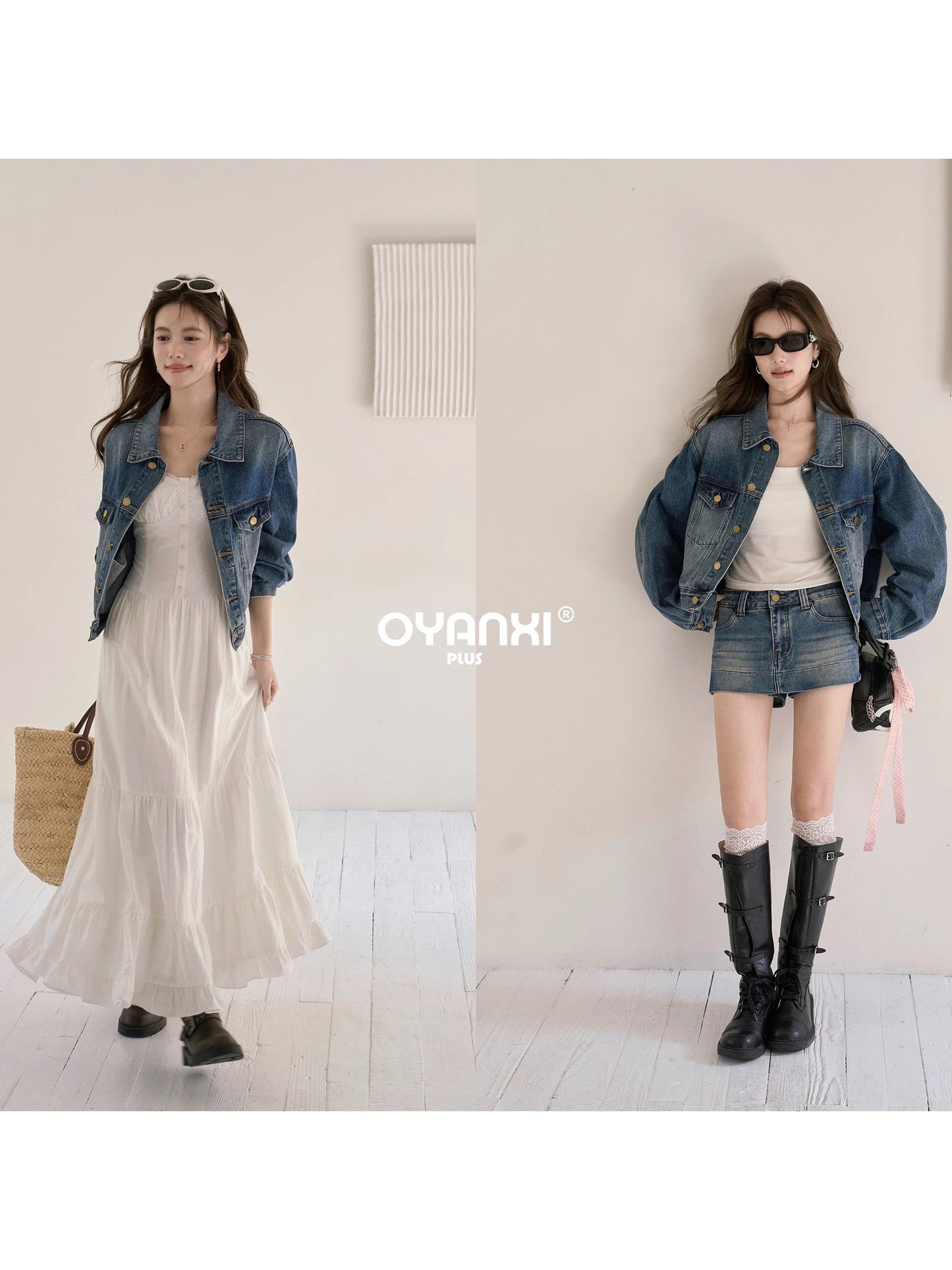 Ouyang Xi's "Love's Destiny" Plus-Size Vacation Style Sundress for Women, Sleeveless Flowing White Dress