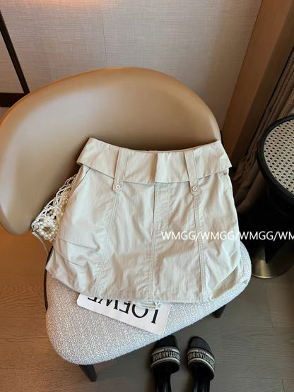 Workwear style short skirt for women, new summer 2026, sweet and cool A-line skirt for petite women, anti-exposure and hip-hugging skirt.