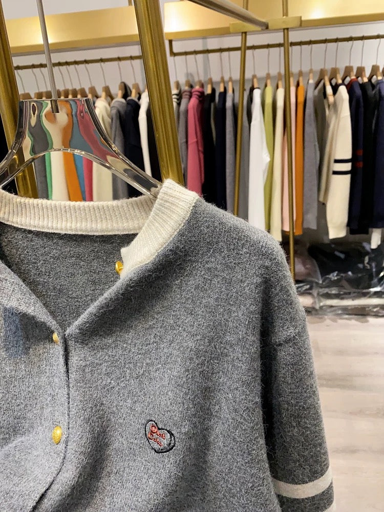 [Xiao Ai's Stall Real Shot] Crew Neck Layered High-End Blended Knit Cardigan, Soft and Cozy Sweater, Autumn and Winter Top