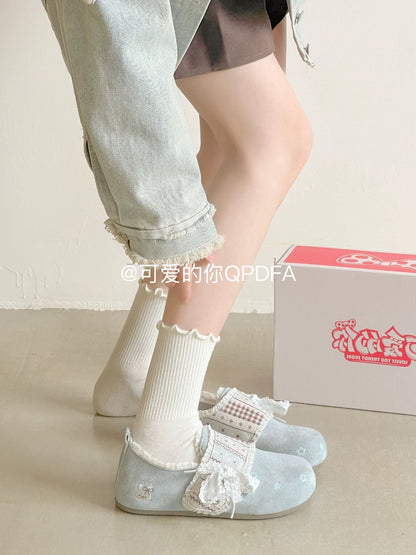 Lovely You 2026 New Spring Style Velcro Slip-on Birkenstock Women's Lace Mule Casual Shoes