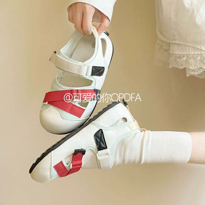 Cute Women's Summer Sports Sandals 2026 New Style Breathable Casual White Shoes Thin Student Sneakers