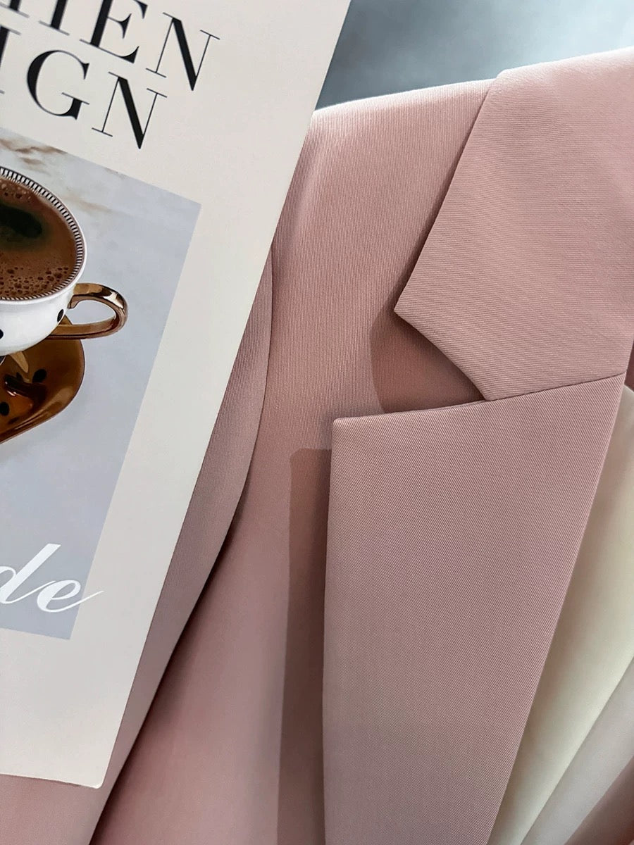 Pink high-end super good-looking suit jacket for women 2024 spring and autumn new style cool style small man suit trend