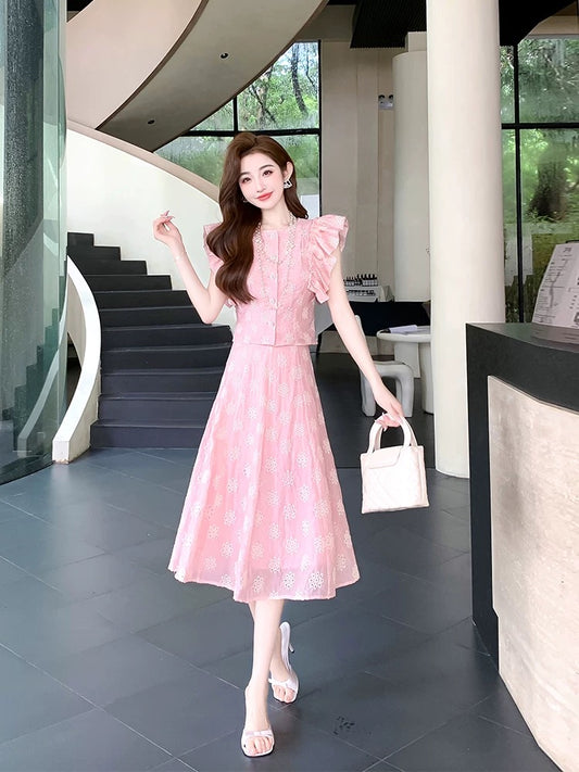 Niche non-contrasting suits 2024 new women's summer styles this year's popular European fashion two-piece skirts