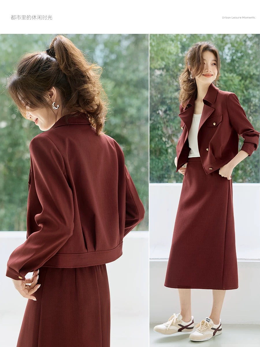Mohan Yimei urban casual versatile fashion lapel jacket coat 2025 spring new workwear white coat