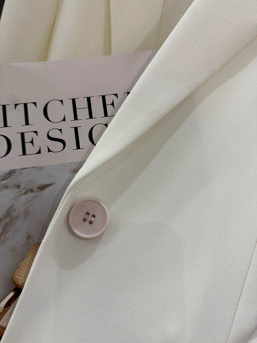 White and pink contrasting color stitching super good-looking suit jacket for women 2024 spring new autumn clothing elegant fashionable high-end suit