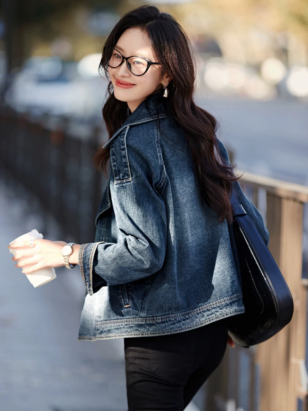 Mohan Yimei casual fashion jacket 2025 spring new style windbreaker short lapel women's denim jacket