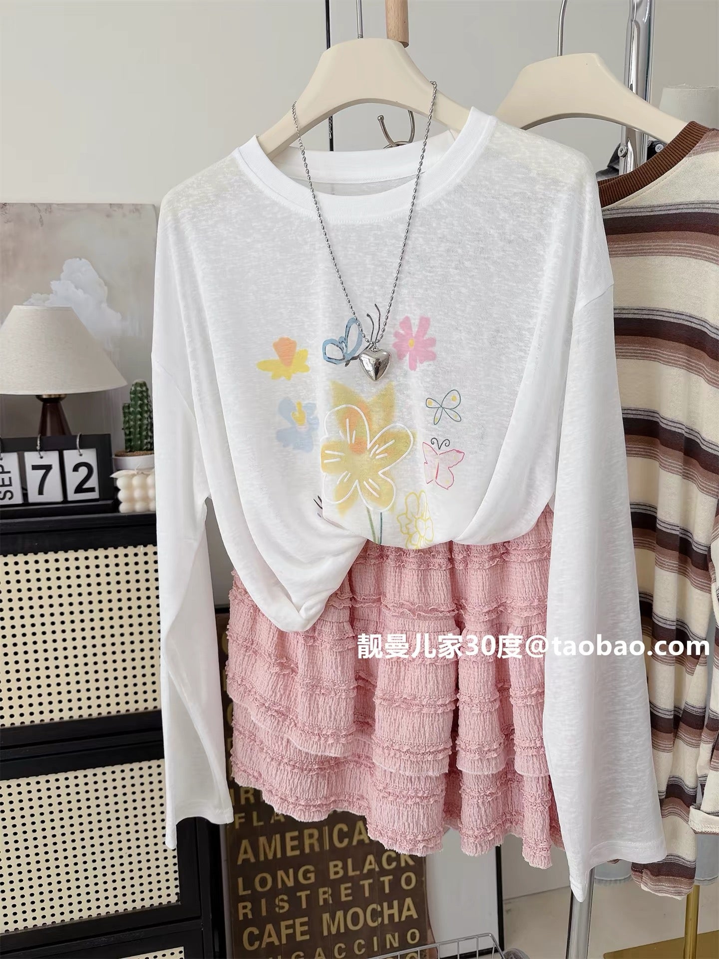 Lyocell Tencel Summer Super Thin Cool Fit Loose Oversized Floral Print Long Sleeve Sun Protection T-Shirt