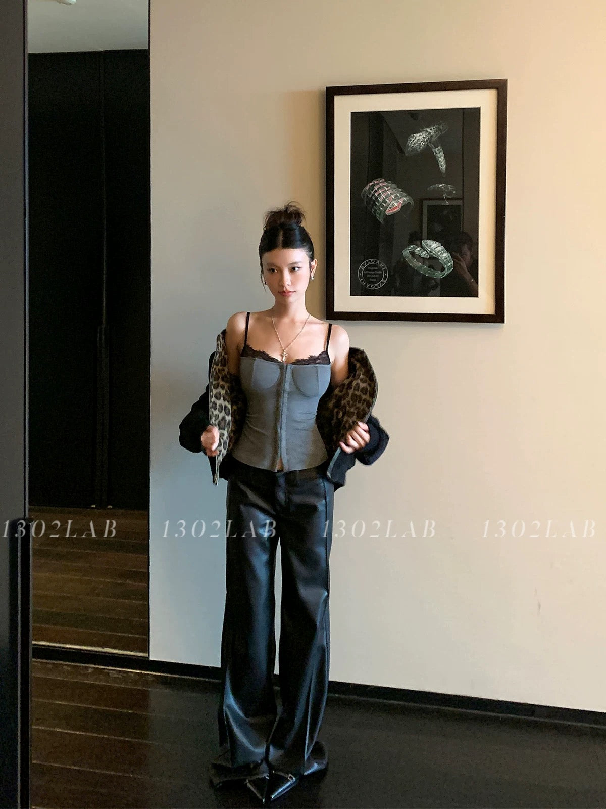 1302LAB slim and elastic design lace splicing suspenders hot girl slim waist vest beautiful top
