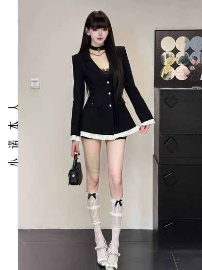 Xiaonuo's own mid-length suit skirt jacket Korean style high-end light luxury and western style slim suit dress 2515